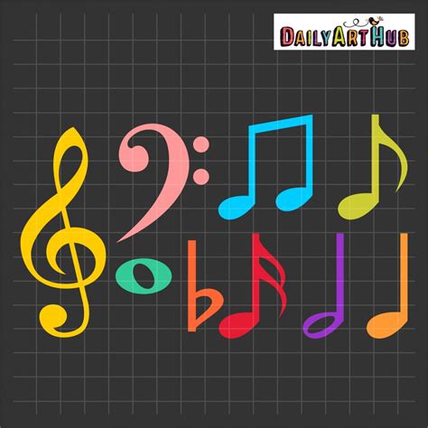 Colorful Music Notes Clip Art Set – Daily Art Hub // Graphics, Alphabets & SVG