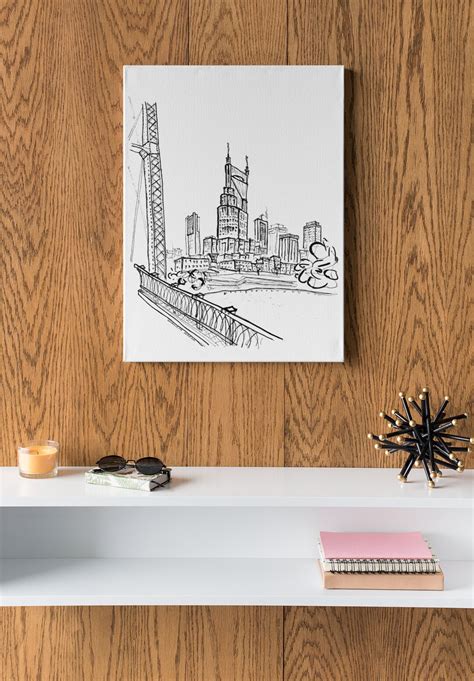 Nashville Skyline Canvas Wall Art, Nashville Tennessee Canvas Print, Nashville Architecture ...