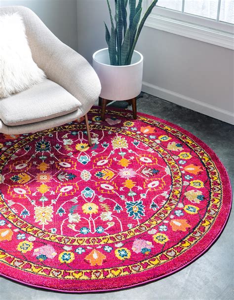 Pink 8' x 8' Palazzo Round Rug | eSaleRugs