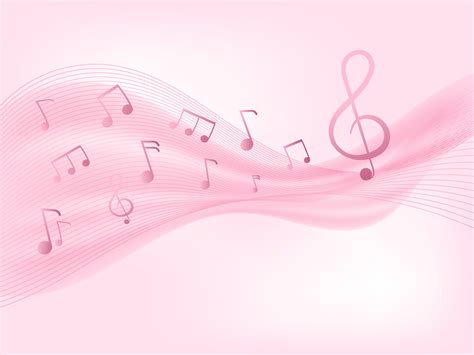 Abstract Pink Wave Background With Music Notes. 23395225 Vector Art at Vecteezy