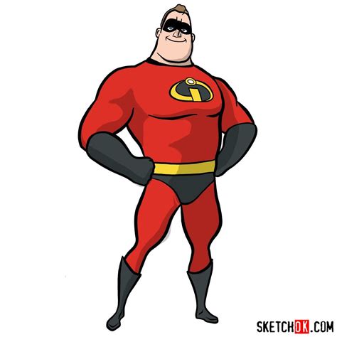 How to draw Bob Parr (Mr. Incredible) | The Incredibles - Step by step drawing tutorials | The ...