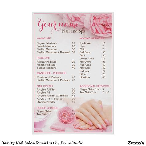 Beauty Nail Salon Price List Poster | Zazzle | Nail salon prices, Salon price list, Beauty nail ...