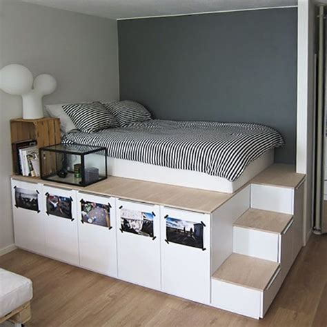 Underbed Storage Platform Bed Plans / Platform Bed with underbed storage (Item # QSWP 935 ...