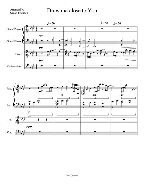 Draw me close to You Sheet music for Piano, Flute, Strings group (Solo) | Musescore.com