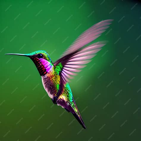 Premium Photo | Colorful hummingbird flying closeup