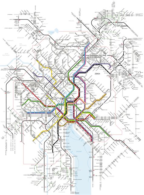 Zurich Transit Map - Zurich Switzerland • mappery