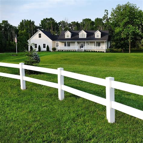 Durables 2-Rail Vinyl Ranch Rail Horse Fence with 6' Posts (White) - Priced Per Foot