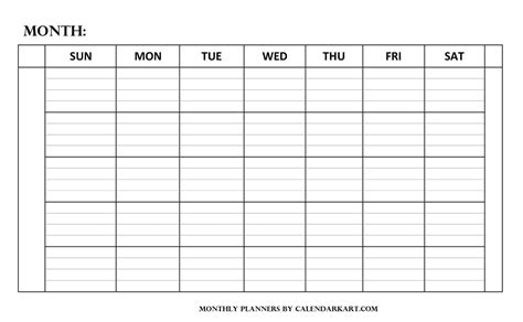 Free Printable Monthly Planner Templates - CalendarKart