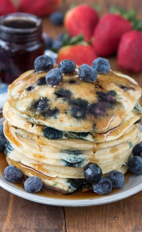 Fluffy Blueberry Pancakes - Crazy for Crust