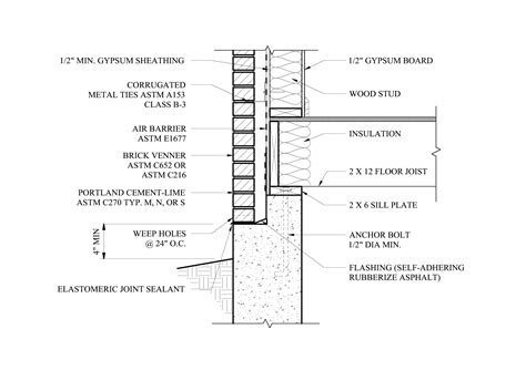 Brick Veneer, Wood Studs - CAD Files, DWG files, Plans and Details