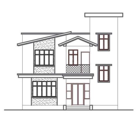 Modern House Front Elevation Drawing