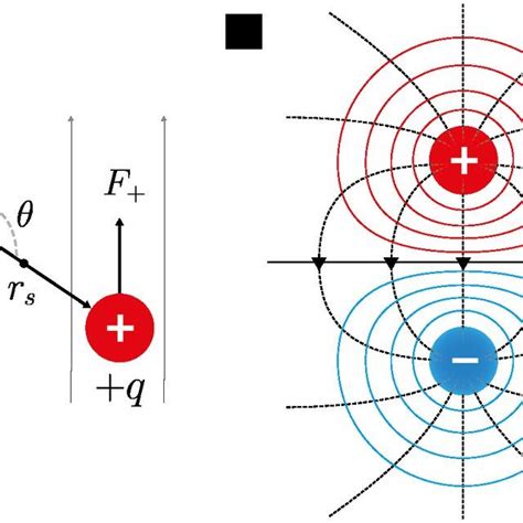 : Dipole in an electric field (a) Sketch of an electric dipole p s composed of two charges of ...