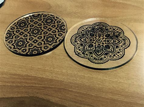 Acrylic coaster laser cut and uv printing | Печать, Подстаканники, Лазерная резка