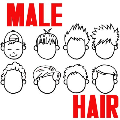 How to Draw Boys and Mens Hair Styles for Cartoon Characters Drawing Tutorial – How to Draw Step ...