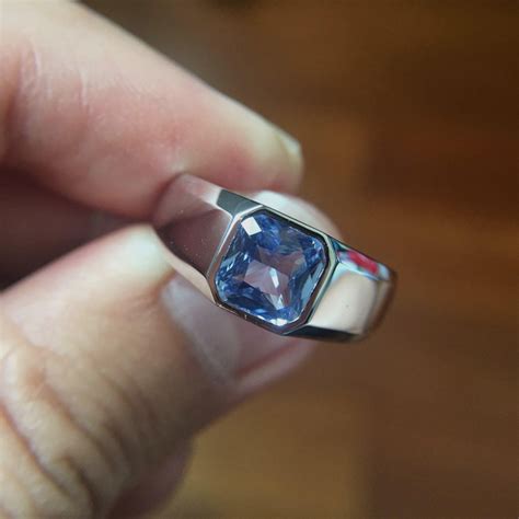 blue sapphire men's wedding ring - Entire Duration Binnacle Miniaturas