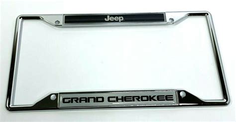 Jeep Grand Cherokee License Plate Frame - Chrome w/ Black