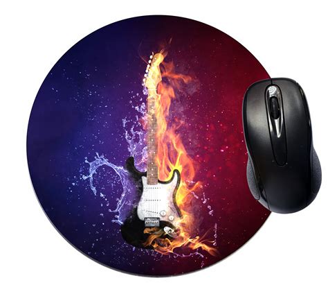 Mouse Mat Pad - Mousepad Cute Desk Round Circle Mousemat - Mouse Pad Music - Cool Electric ...