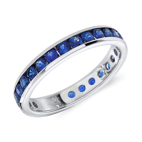 Channel-Set Sapphire Eternity Ring in 18k White Gold | Blue Nile CA