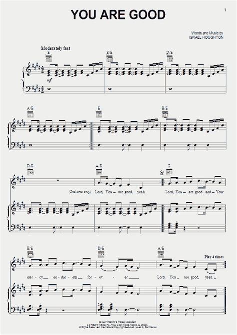 You Are Good Piano Sheet Music | OnlinePianist