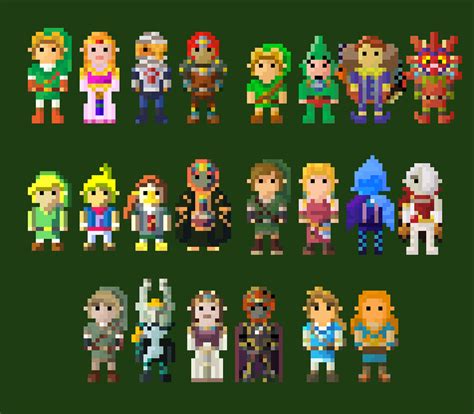 Legend of Zelda Characters 8 Bit REMASTERED by LustriousCharming on DeviantArt