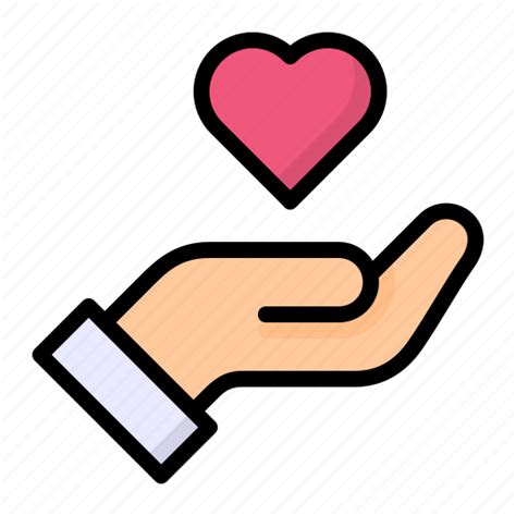 Charity, donation, give, hand, heart icon - Download on Iconfinder