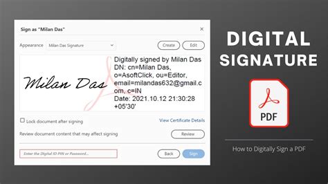 How to Sign PDF with Digital Signature Certificate (in Adobe Acrobat Reader) - YouTube