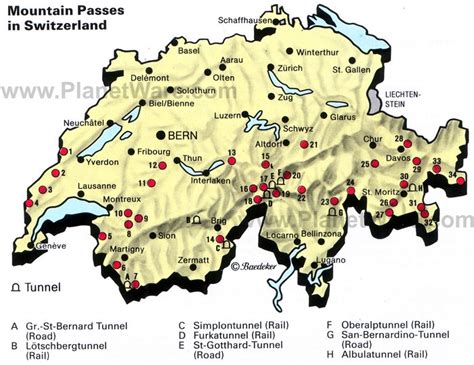 Switzerland Map With Mountains