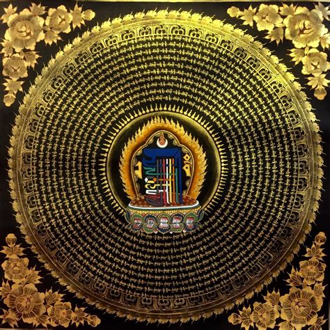 Om Mani Padme Hum Mantra Mandala with Buddhist symbol – Mandalas Life | Buddhist symbols ...