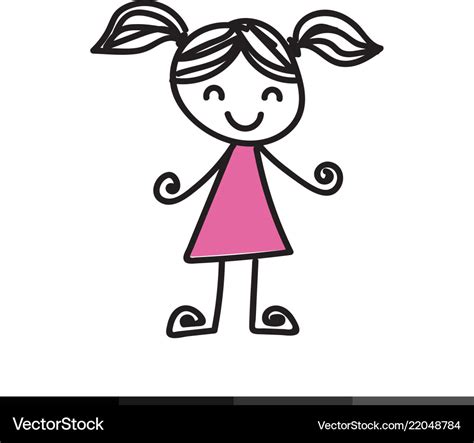 Kid cartoon doodle hand drawing design Royalty Free Vector