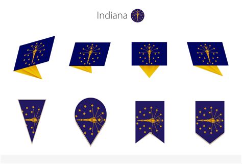 Indiana US State flag collection, eight versions of Indiana vector flags. 17545136 Vector Art at ...