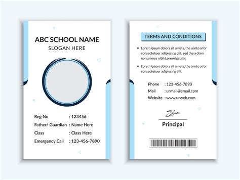 School id card template and vatical college student identity card design layout 14579417 Vector ...