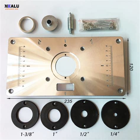 High hardness Aluminum Router Table Insert Plate For Popular Trimmers Routers DIY Woodworking-in ...