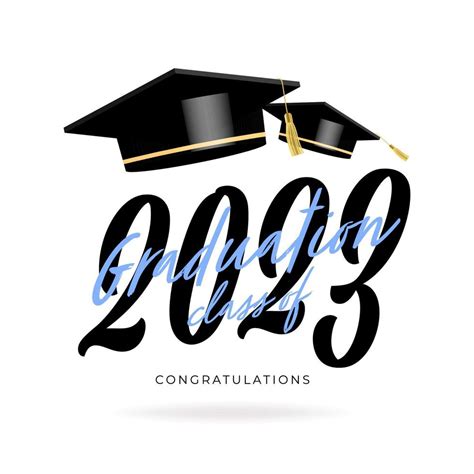 Graduation ceremony banner. Class of 2023 Congratulations graduates typography design template ...