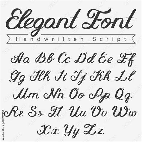 Elegant Handwritten Calligraphy Script Font design vector Stock Vector | Adobe Stock