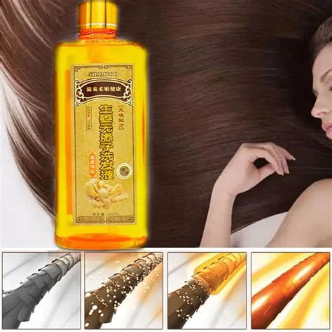 Genuine Professional Hair Ginger Shampoo 300ml Hair Regrowth Dense Fast Thicker Shampoo Anti ...