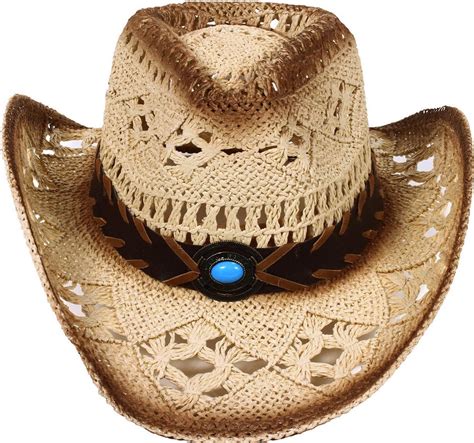 Simplicity Men's & Women's Western Style Cowboy / Cowgirl Straw Hat with Bull Black - Walmart.com