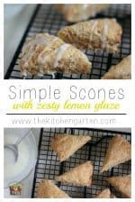 Easy Whole Grain Lemon Glazed Scones- The Kitchen Garten