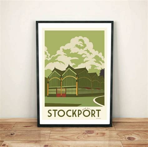 Stockport Market Vintage Travel Art Print Poster - Etsy