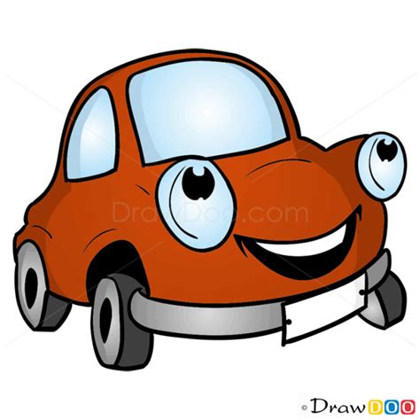 How to Draw Happy Car, Cartoon Cars