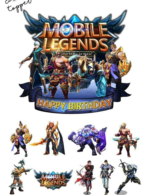 Mobile legend cake topper happy birthday printable mobile legends happy birthday printable ...