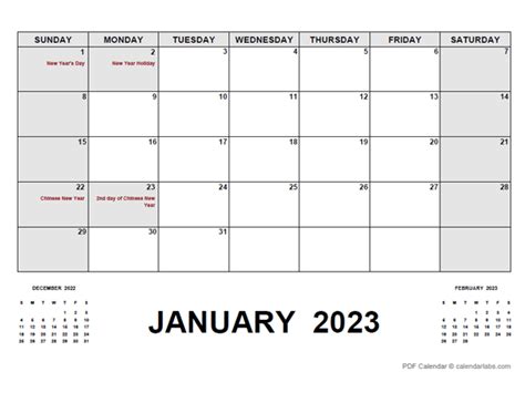 2023 Monthly Planner with Malaysia Holidays - Free Printable Templates