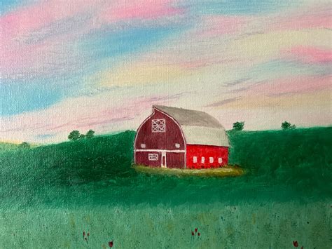 Country Barn Original Oil Painting Fine Art Print - Etsy