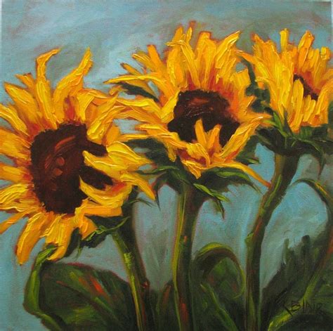 SUNFLOWER PAINTINGS | Sunflower Painting, Autumn Yellow, by Canadian Artist Kim Blair ...