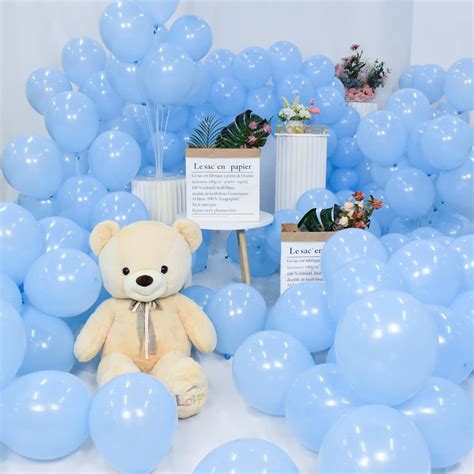 Buy Sky Blue Latex Party Balloons - Doriper 100 Pack 12 inch Round Helium Balloons for Wedding ...