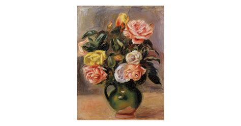 Bouquet of Roses by Pierre-Auguste Renoir Postcard | Zazzle.com