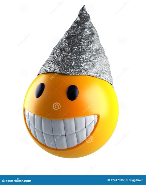 Cute Smile Emoji Sphere with Tin Foil Hat Stock Illustration - Illustration of humor, positive ...