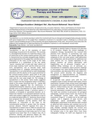 TAURODONTISM AN ENDODONTIC ENIGMA: A CASE REPORT | PDF | Free Download