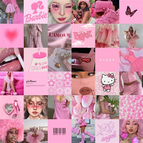 60 DIGITAL Pink Aesthetic Collage Kit Pink Photo Wallpaper Collage Pink Collage Kit Pink Photo ...