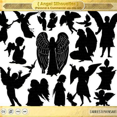 Angel Clip Art, Christian Angel Wings PNG Clipping Mask Silhouettes, Christmas Church Newsletter ...