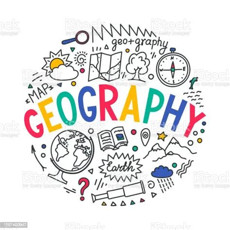 Geography. hand drawn word "geography" with educational doodles... | Geography for kids, What is ...